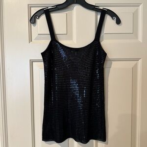 Lafayette 148 Black Sequin Tank Top/Camisole